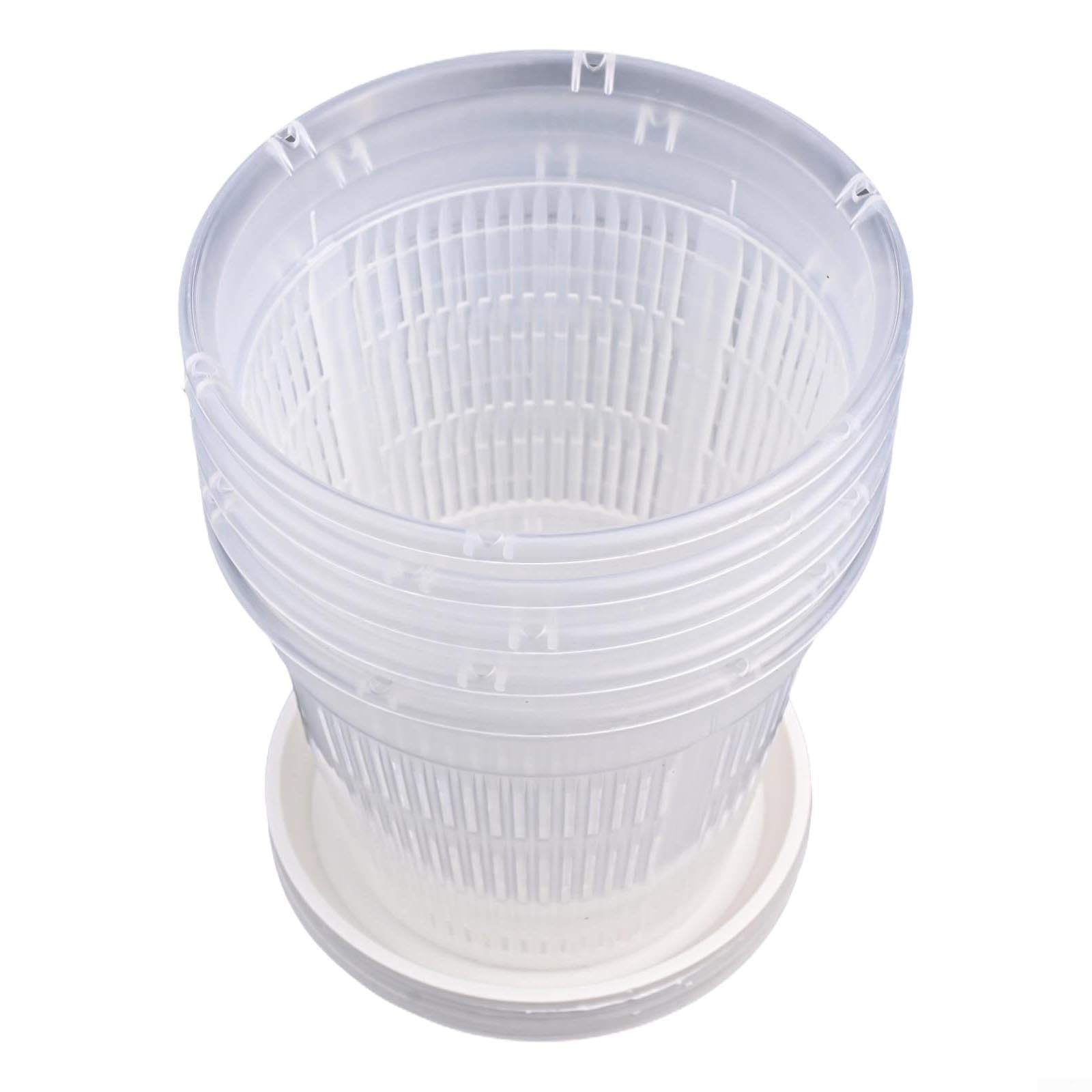 Paquete de 5 macetas transparentes para orquídeas con platillos – Material ABS, 1614 cm/1916 cm – Agujeros de drenaje para un crecimiento saludable de las raíces, para exhibiciones de