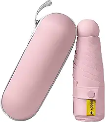 Guarda chuva Pequeno de Bolso Ultra Compacto e Versátil – Mini Guarda-chuva Dobrável com Proteção UV, Leve e Portátil – Inclui Estojo Estilo Cápsula para Chuva e Sol