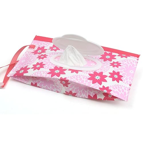 Miniatura 3 de Dispensador de toallitas húmedas para bebés, portátil, recargable, bolsa dispensadora de toallitas húmedas de viaje reutilizable (rojo amarillo)