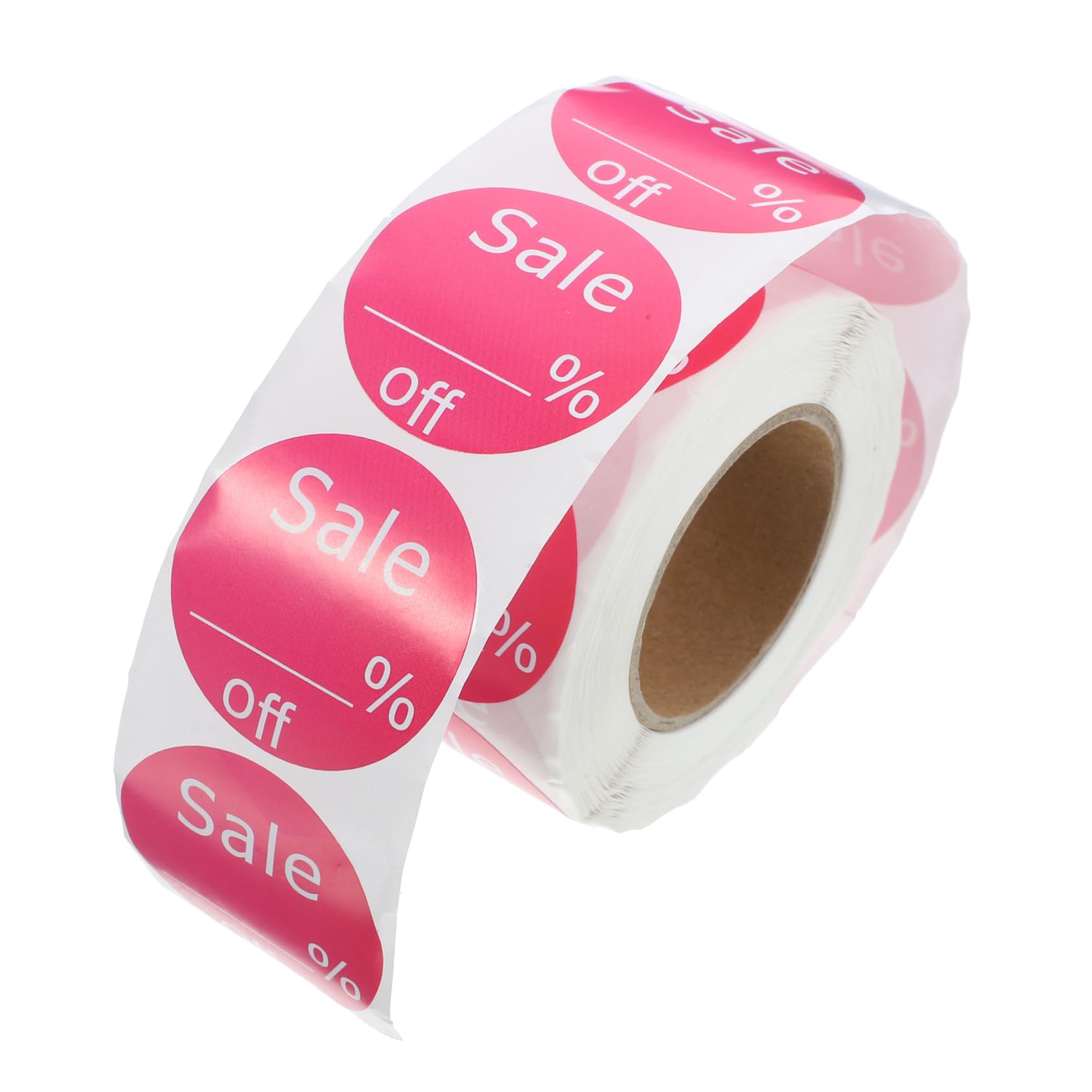 Artibetter 5 Rollos Pegatina redonda extraíble plano redondo etiquetas pequeño pegatinas para precios de joyería de negocios adhesiva redonda Papel Rosado