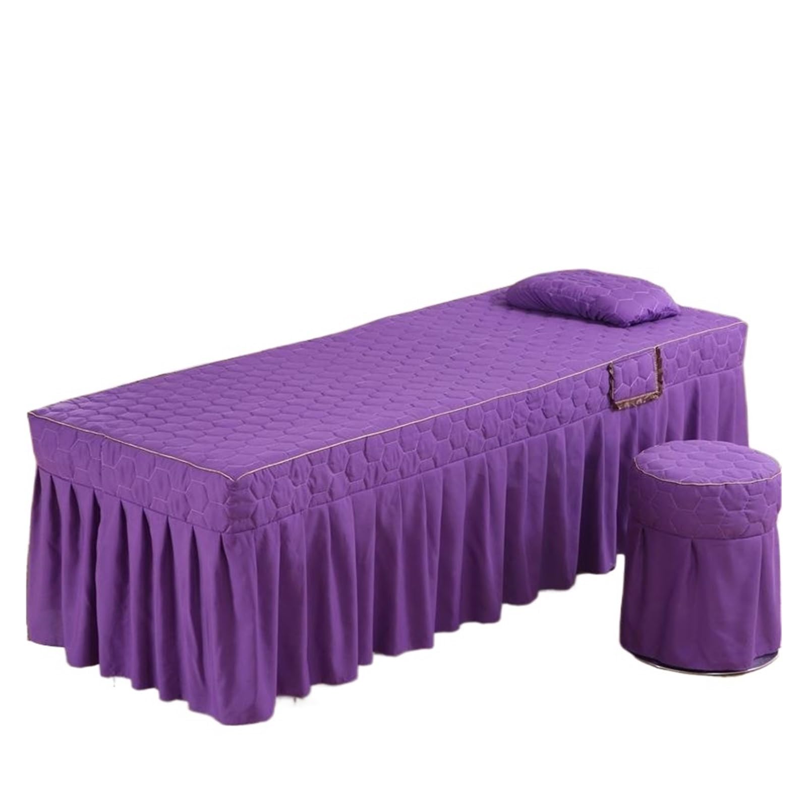 Massage Bed Sheet Beauty Salon Massage Table Bedspread Bed Cover with Face Hole Square Skirt Spa Treatment Sheet(Color 3,70x185cm)