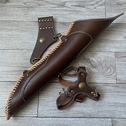 TOKILO - TOKILO Pfeil und Bogen im Freien, Geschnitzte Blume, Rückenköcher, traditionelles Köcherzubehör, Leder-Taillenköcher, Pfeil-Aufbewahrungsrucksack, Schießausrüstung(Color:B)