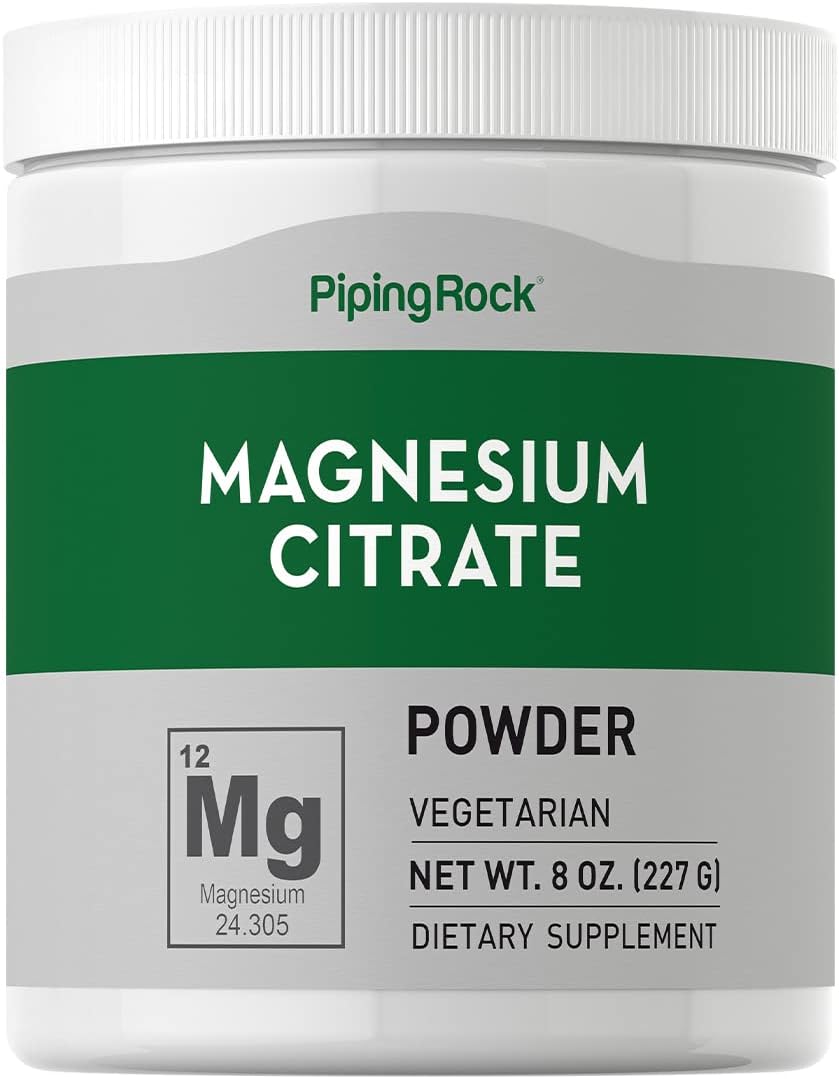 Magnesium Citrate Powder | 8 oz | Vegetarian, Non-GMO, Gluten Free Supplement | by Piping Rock