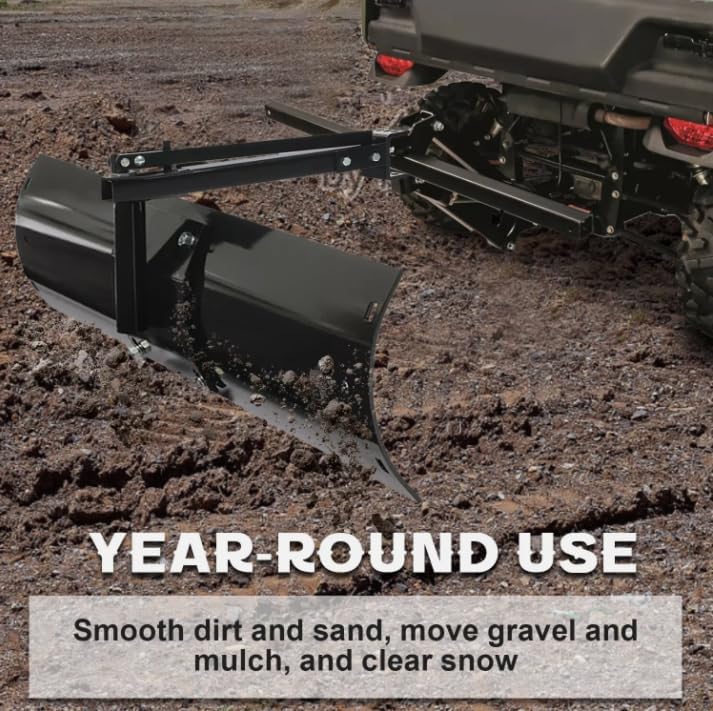 for ATV UTV Tractor Adjustable 40'' Sleeve Hitch Tow Behind Rear Scrape Blade