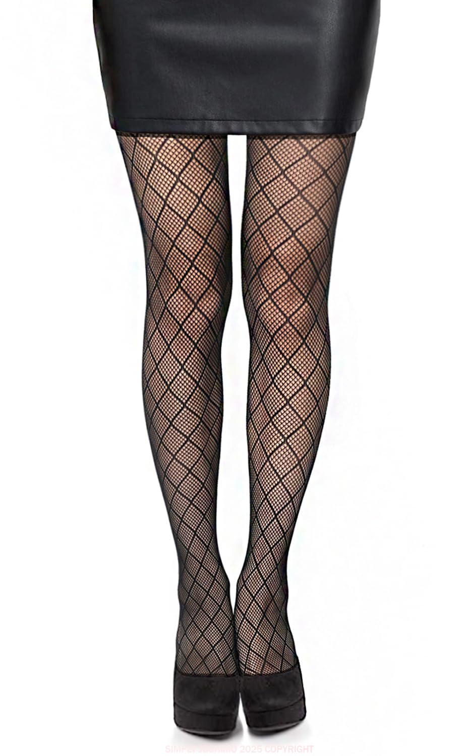 Simply Joshimo Womens Black Patterned Fishnet Net Tights/Ladies Fashion Pattern Pantyhose