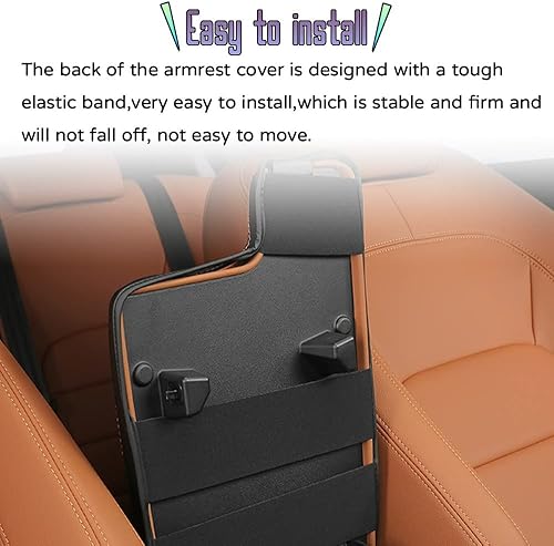 Miniatura 10 de Accesorios interiores personalizados para E-PACE EPACE 2018 2019 2020 2021 2022 2023 piel sintética para consola central reposabrazos cubierta de