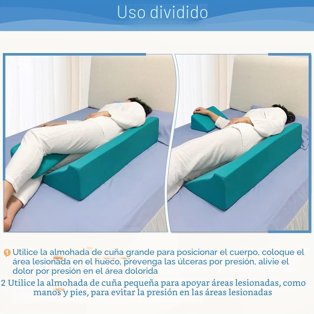 Almohada de cuña de cama para dormir después de la cirugía, almohadas inclinadas de espuma triangular, posicionadores corporales, refuerzo en ángulo para llagas de cama, sueño lateral postquirúrgico
