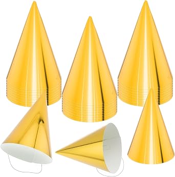 24 PCS Pre-Assembled Party Hats for Kids Birthday Paper Cone Hats for Adults Baby Shower, Bridal Shower