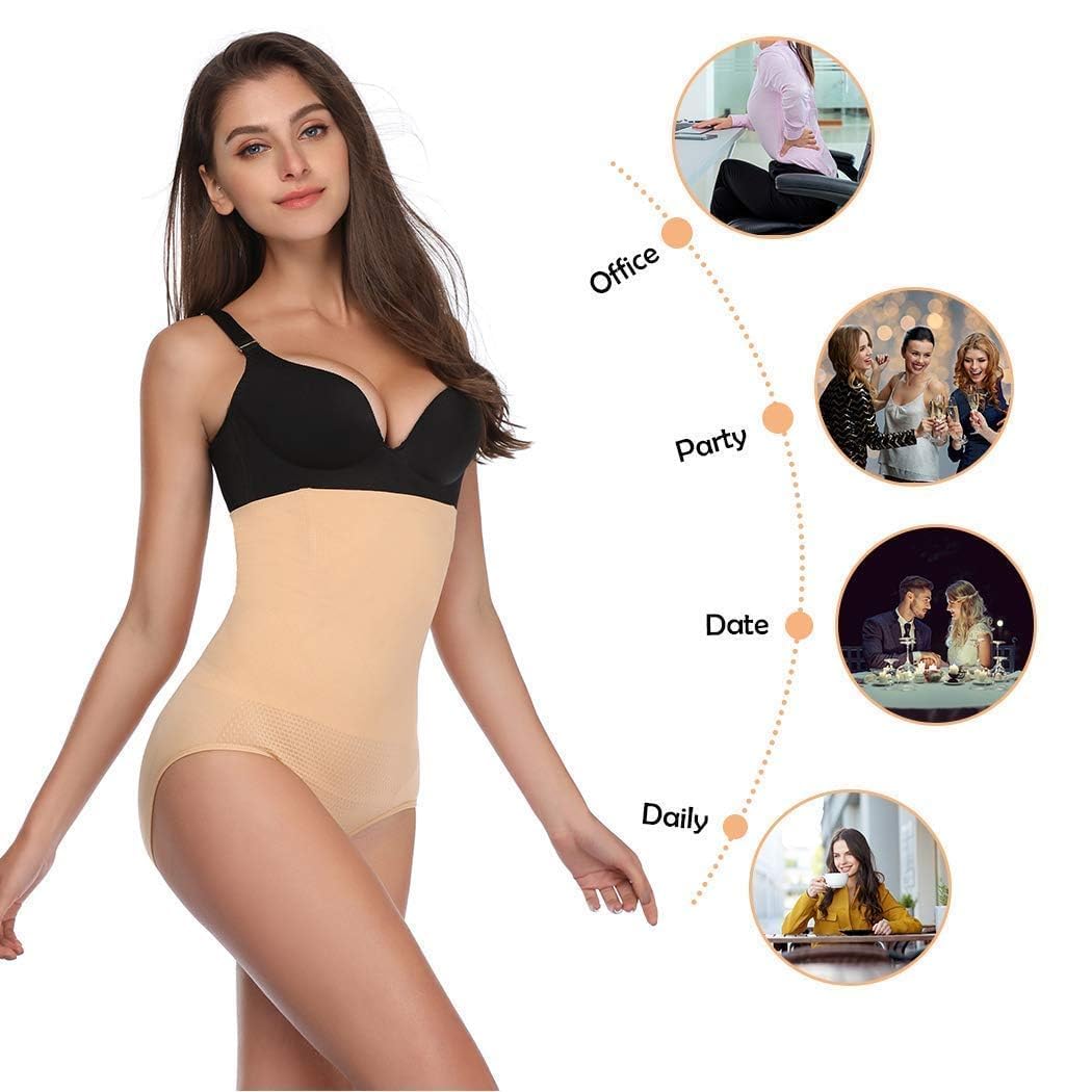 ELEG & STILANCE Tummy Tucker Women Shapewear Anti Rolling Strip High Waist Highly Comfortable Elastic Stretchable Belly Shaper (in, Alpha, 6XL, Beige) - Image 6 thumbnail