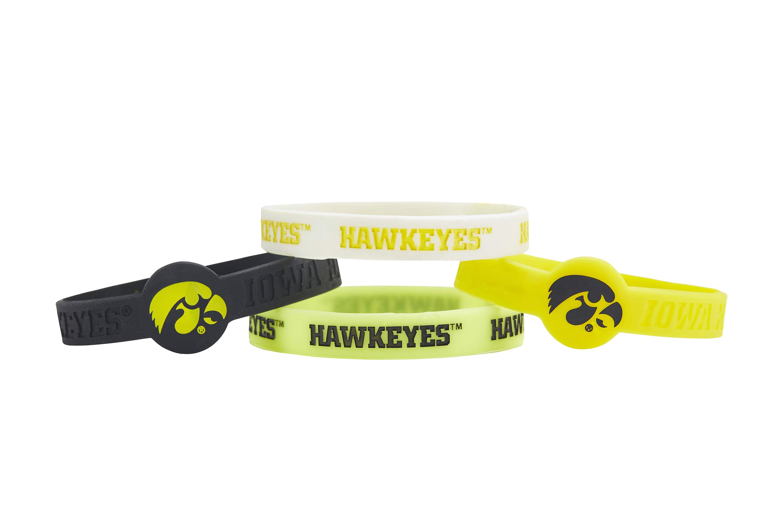 aminco NCAA unisex-adult NCAA Silicone Bracelets 4-pack