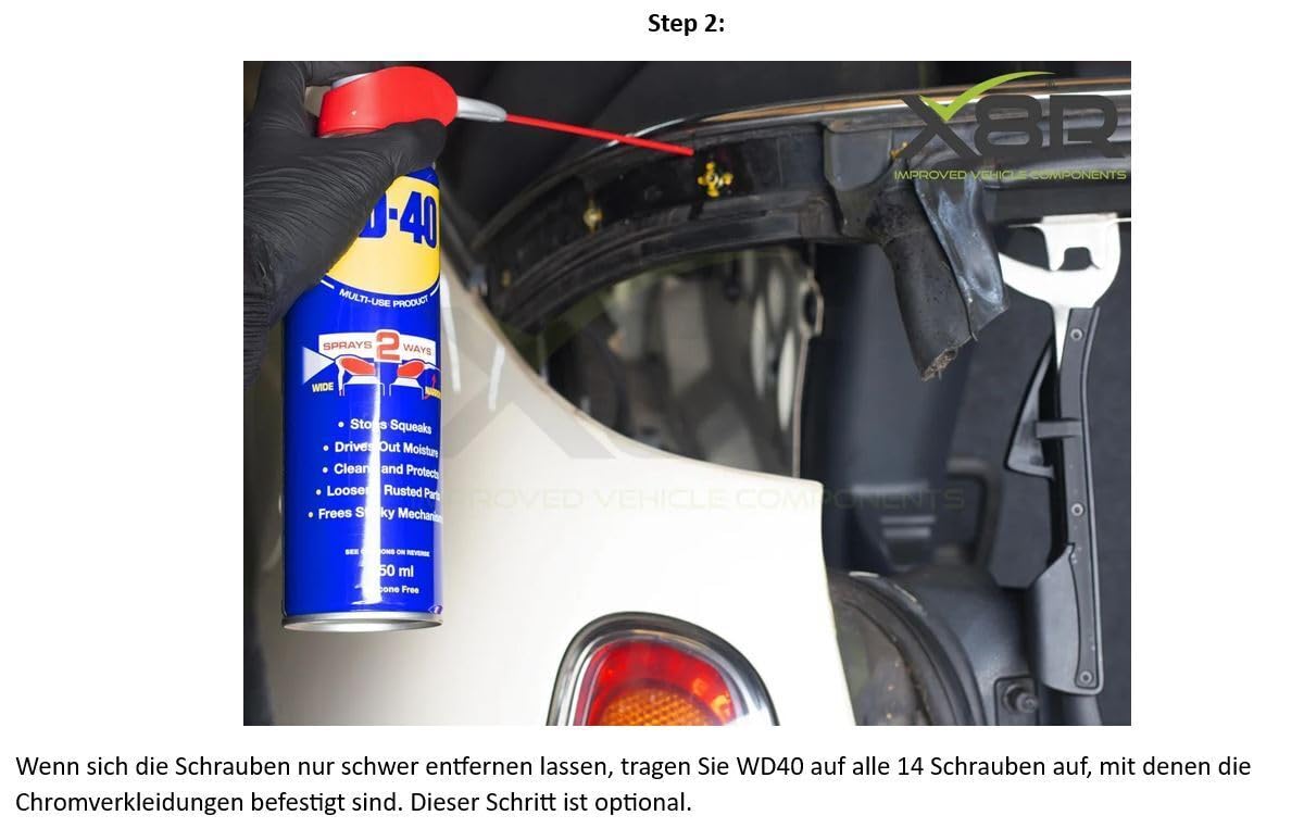 X8R Dichtung Chrom Zierleiste Verdeck kompatibel mit Mini Cooper Cabrio Bj 04-15