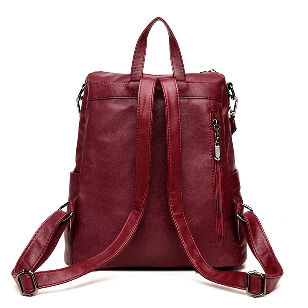 AINUOEY Donna Borse a Zaino Borsa a Zainetto Elegante Tracolla Zaini Firmate Marca Zainetti Antifurto PU pelle 76613 1 pz Vino Rosso