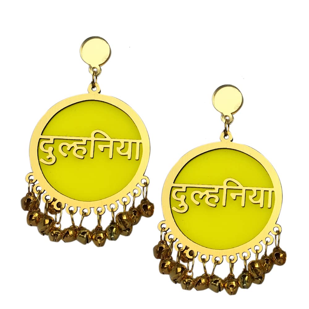 The Bride Made Womens Dulhaniya Acrylic Earring (Yellow) (B093YFXN79) Amazon Price History, Amazon Price Tracker