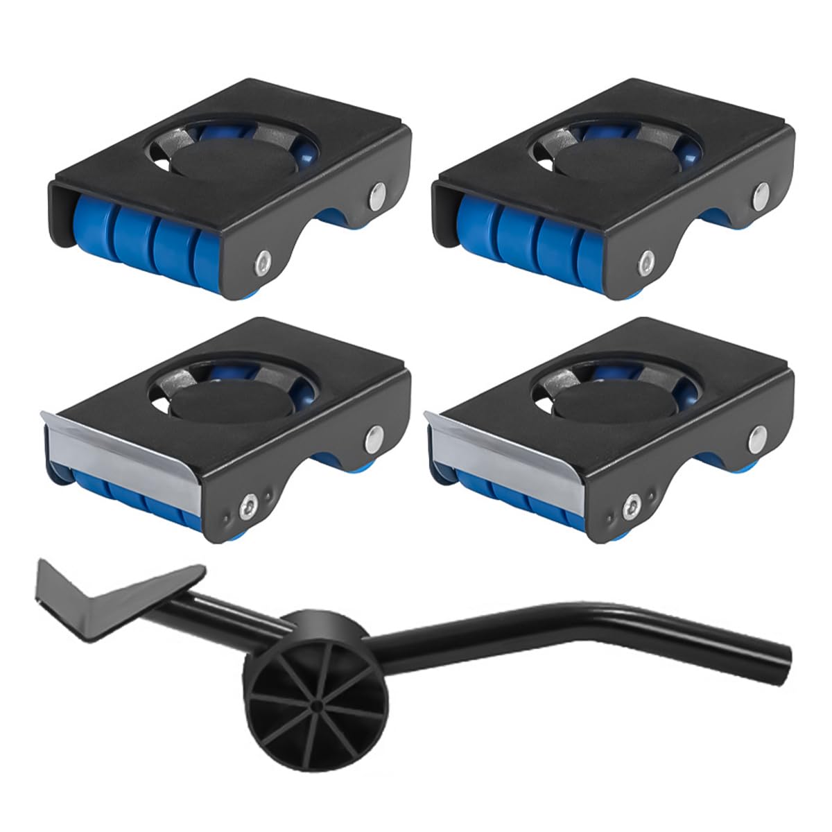 Enwye A Set Of Furniture Lifter Mover Tool 4 Metal Sliders with 8 Wheels Appliance Roller Dolly for Sofa Fridge Washer Easy Moving - Image 2