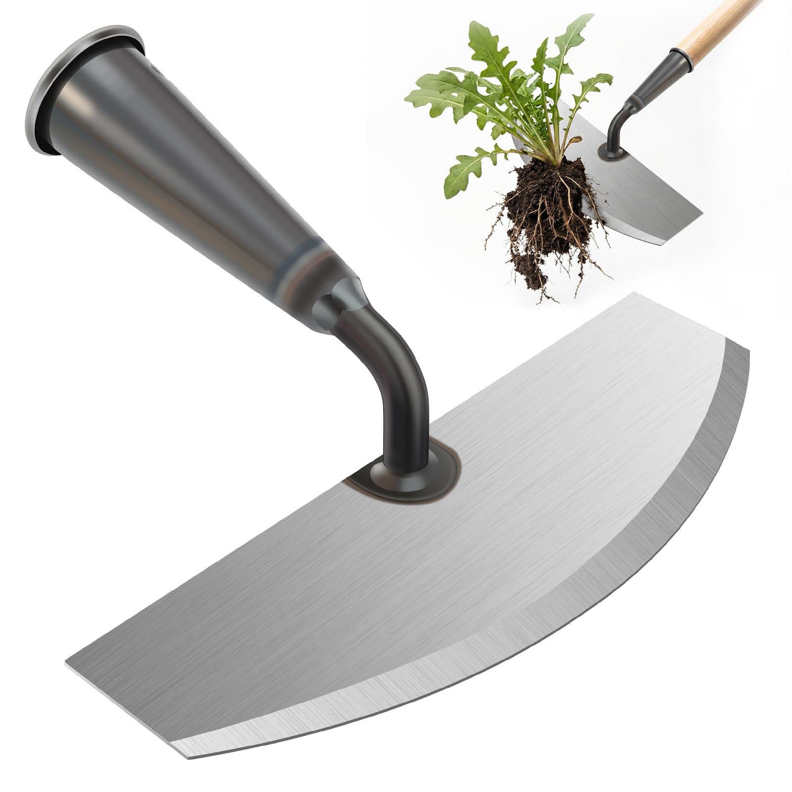 Curved Weeding Hoe Head,Multifunctional Garden Shovel Moss Scraper Weed Shovels Outdoor Digging Loosening Soil Turf Remover Tool