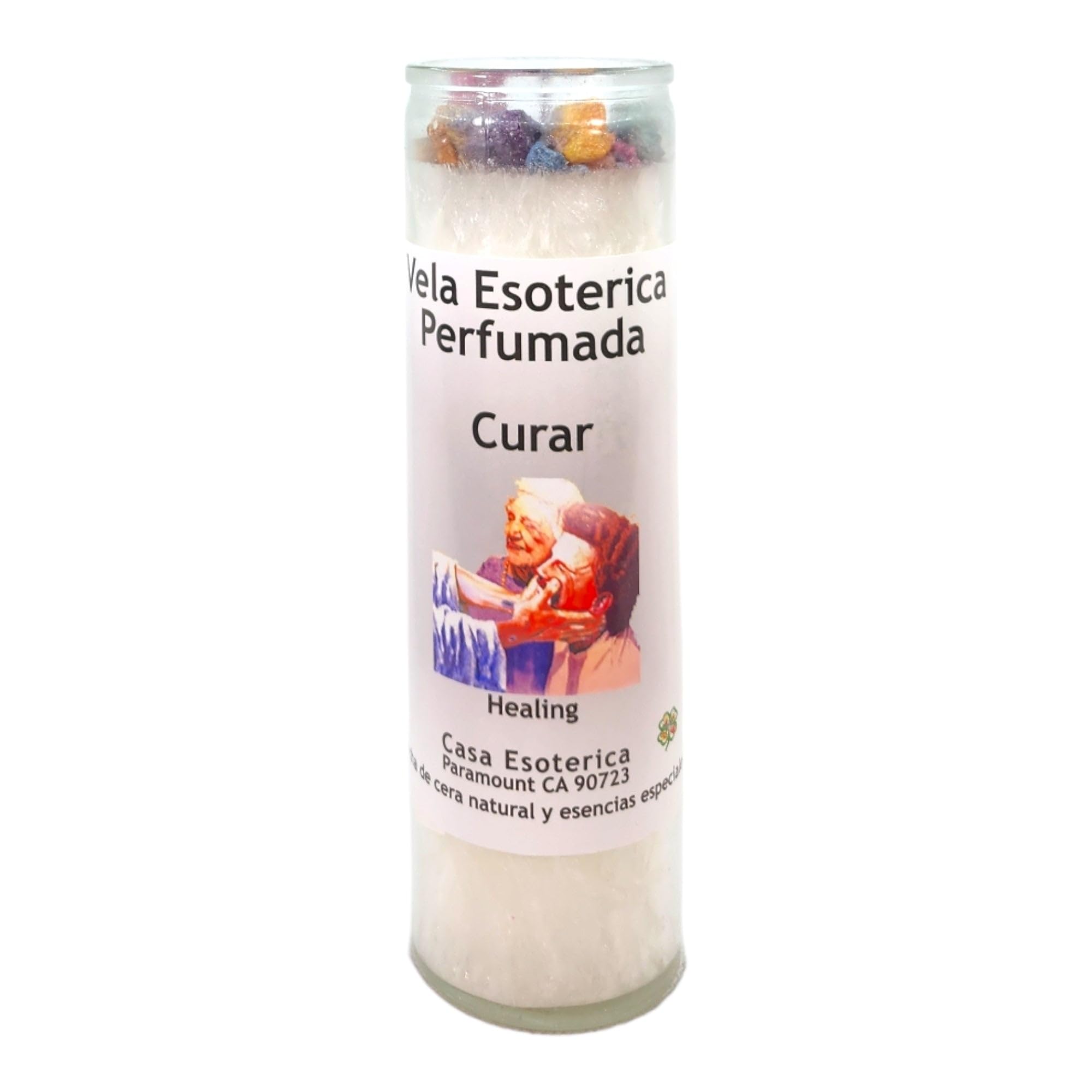 Healing-Palm Wax Spiritual Intention Spell Candle-[White] | Vela CASA ESOTERICA PERFUMADA- (CURAR)