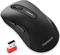 Vista 7 de memzuoix Ratón inalámbrico de 2.4G, 1400 DPI inalámbrico óptico móvil con receptor USB, ratones de computadora portátiles para laptop, PC, Rojo