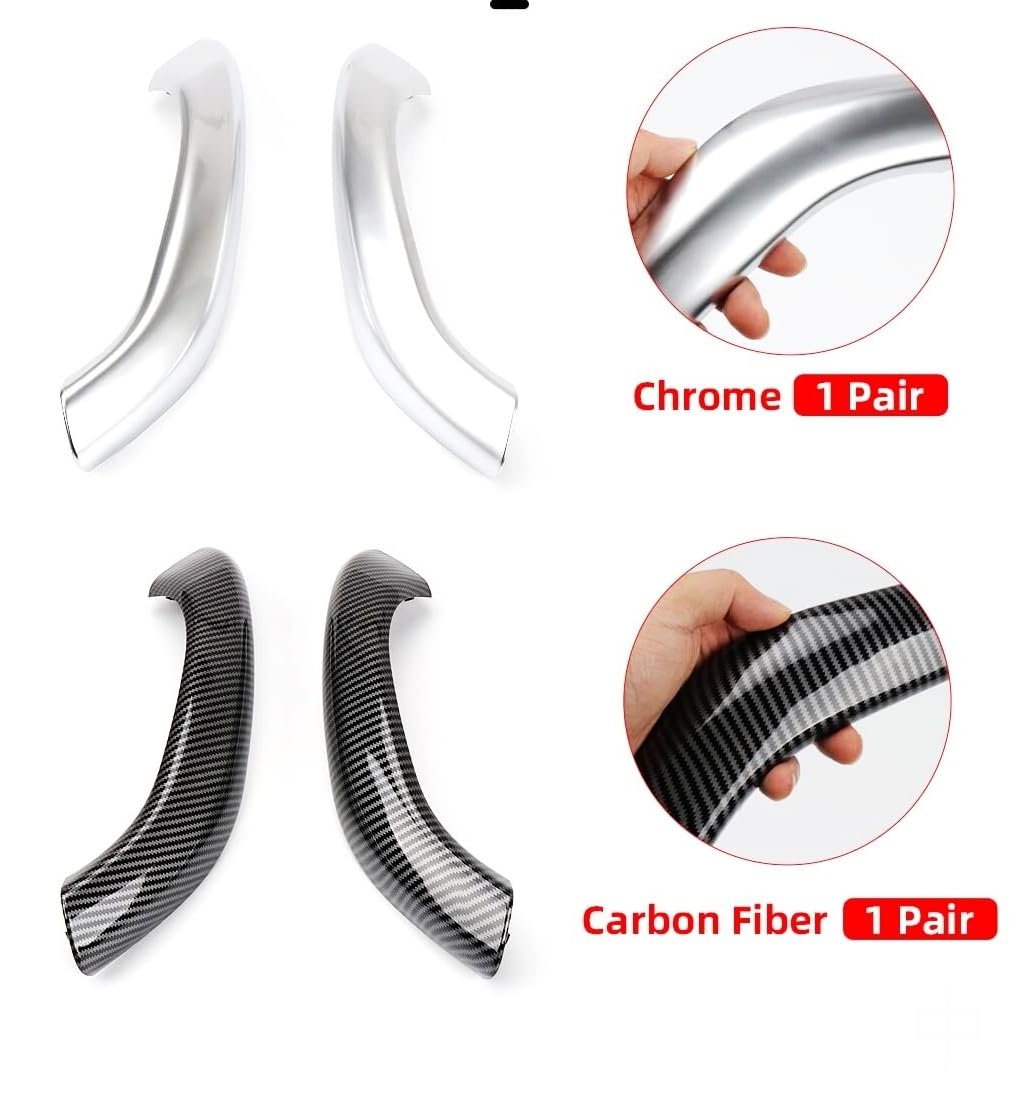 Sostituzione Maniglia Interna Portiera Copertura maniglia interna portiera Per BMW X1 X2 2017-2022 con motivo in fibra di carbonio e finiture cromate