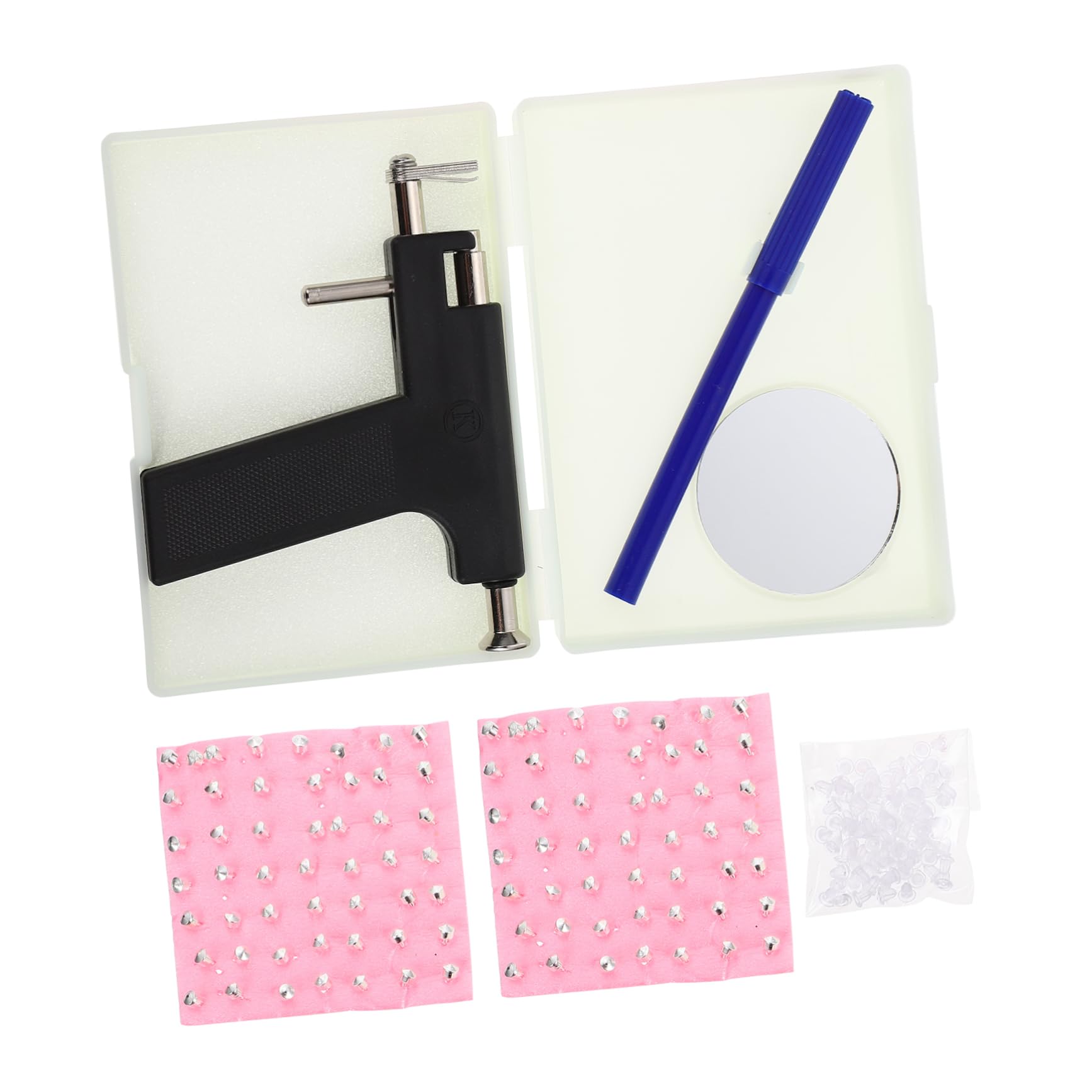 Healeved Comprehensive Ear Kit Tool Set Machine Ear Kit Navel Tool Stainless Steel for Salon Home