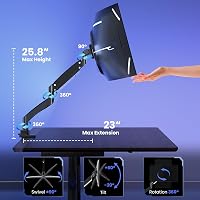 PUTORSEN Monitortartó Kar 22-57" Képernyőkhöz - Magasságállítható Asztali Monitorrögzítő 27kg-ig, VESA 200x200mm, Ultraszéles Monitorokhoz,  3