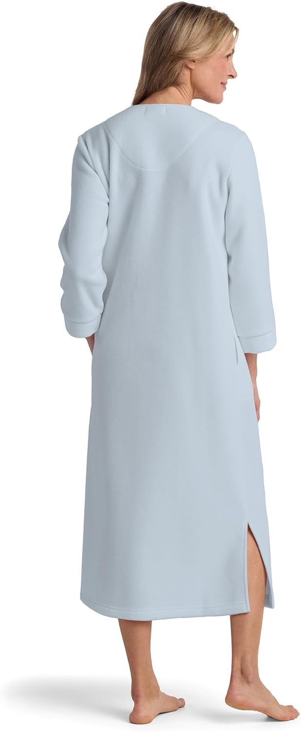Miss Elaine Fleece Robe, Womens Long Robe with Pockets - Image 2