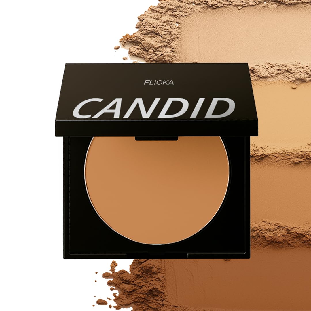 FLiCKA Candid Compact Powder For Velvet Matte Finish, Long-Lasting, Smooth Finish| Absorbs Oil, Waterproof Formula, Prevents Creasing| 03 Caramel, 9g-image-30
