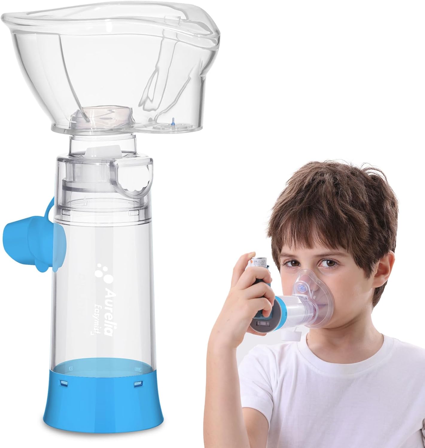 Inhaler Spacer for Adults, Nessi OTC Spacer, Spacer for Inhaler with Silicone Mask, Anti-Static Chamber & Exhalation Valve, Easy to Use & Clean