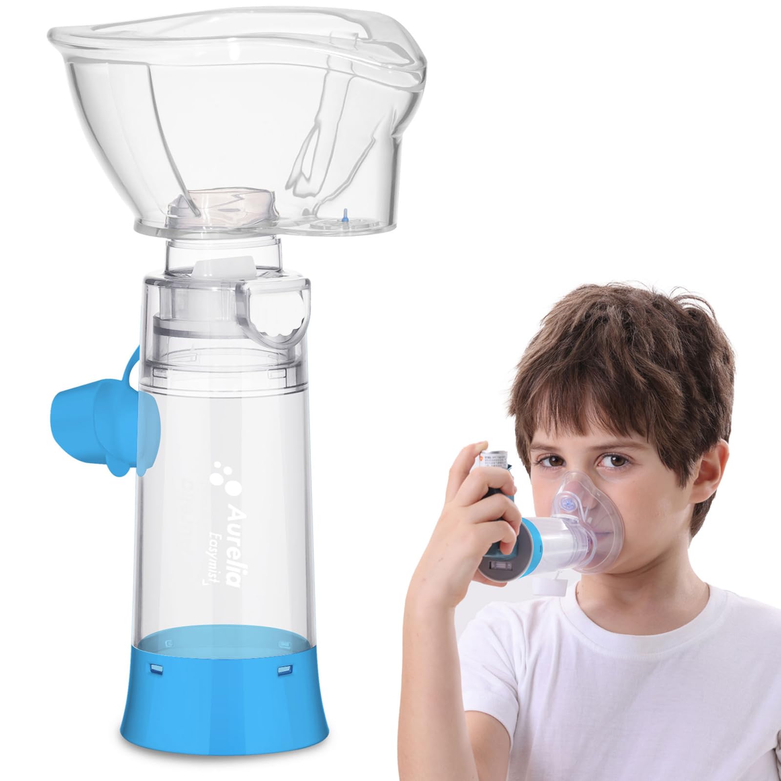 Inhaler Spacer for Children, Nessi OTC Spacer, Spacer for Inhaler with Silicone Mask, Anti-Static Chamber &amp; Exhalation Valve, Easy to Use &amp; Clean