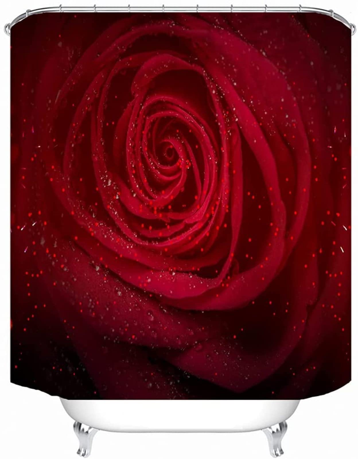 Tenda Da Doccia Rosa 180x180 Cm Con Anelli - Impermeabile, Anti-Muffa E Design Opaco Per Privacy - Foto 5