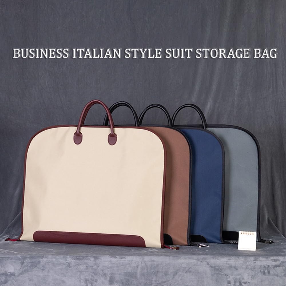WYWY Portaabiti Impermeabile - 100 cm Borsa da Viaggio per Abiti con Manico in Pelle, Custodia Anti-Polvere Oxford per Abiti da Lavoro, Borsa Pieghevole da Riporto(Blue)