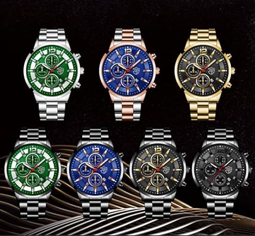 Reloj de Hombre de Acero Inoxidable a la Moda, personalidad, Dial Grande con Calendario, Reloj Analógico de Cuarzo, Casual, 24 - imagen 3