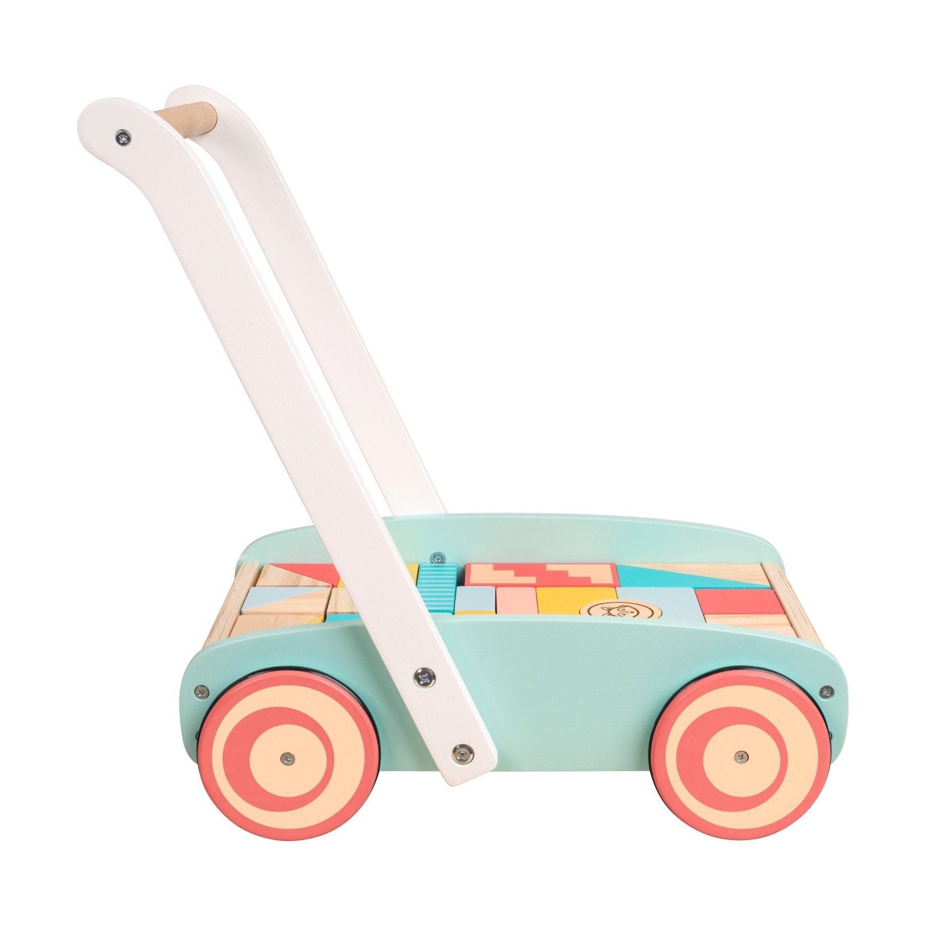 Owl & Fox Trotteur bébé en bois Montessori, activité de poussée traditionnelle et jouet de développement précoce, bois FSC, 12 mois et plus, trotteur pour garçon et fille, chariot de marche pour bébé