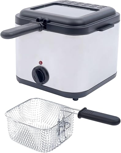 Miniatura 8 de Freidora eléctrica para el hogar, freidora eléctrica con cesta, acero inoxidable, gran capacidad de 2.64 cuartos de galón, calentamiento rápido de