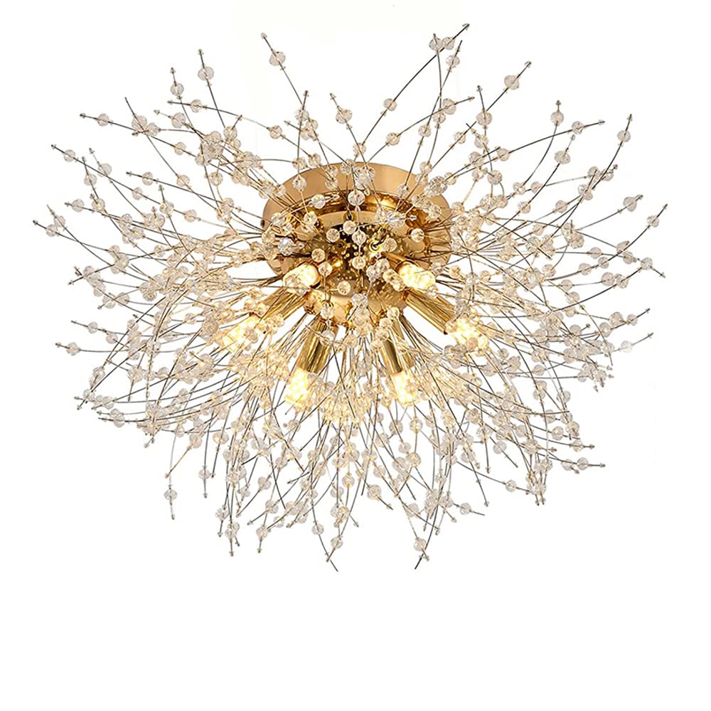 EFPD Fireworks Chandelier, G9 Crystal Ceiling Light, recessed Installation, for Lighting bedrooms, Dining Rooms, Living Rooms and Kitchen Islands. (Gold Ceiling Light 6T) โ image 1