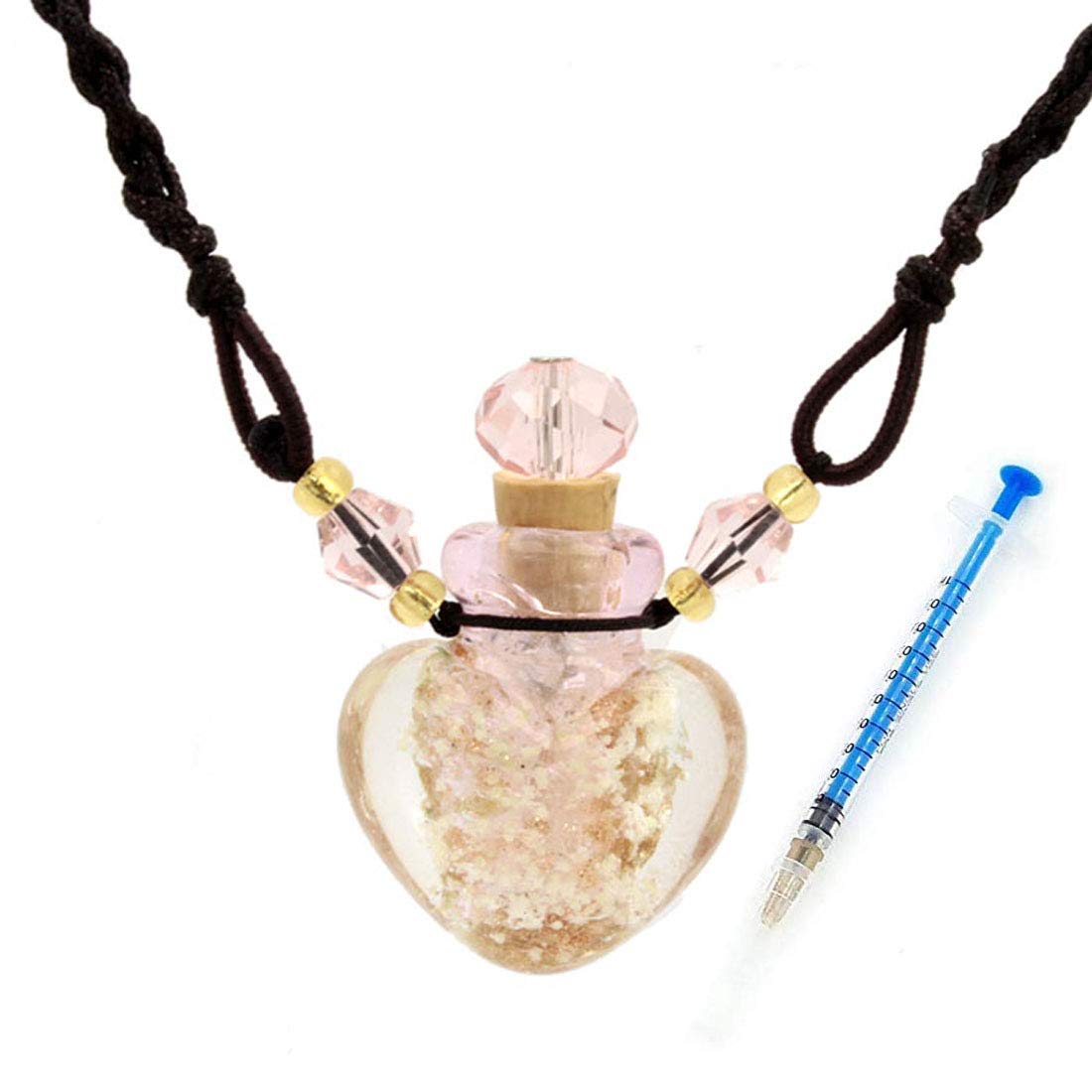 Amazon | ハートの小瓶 アロマ ペンダント 香水瓶 ネックレス シリマー