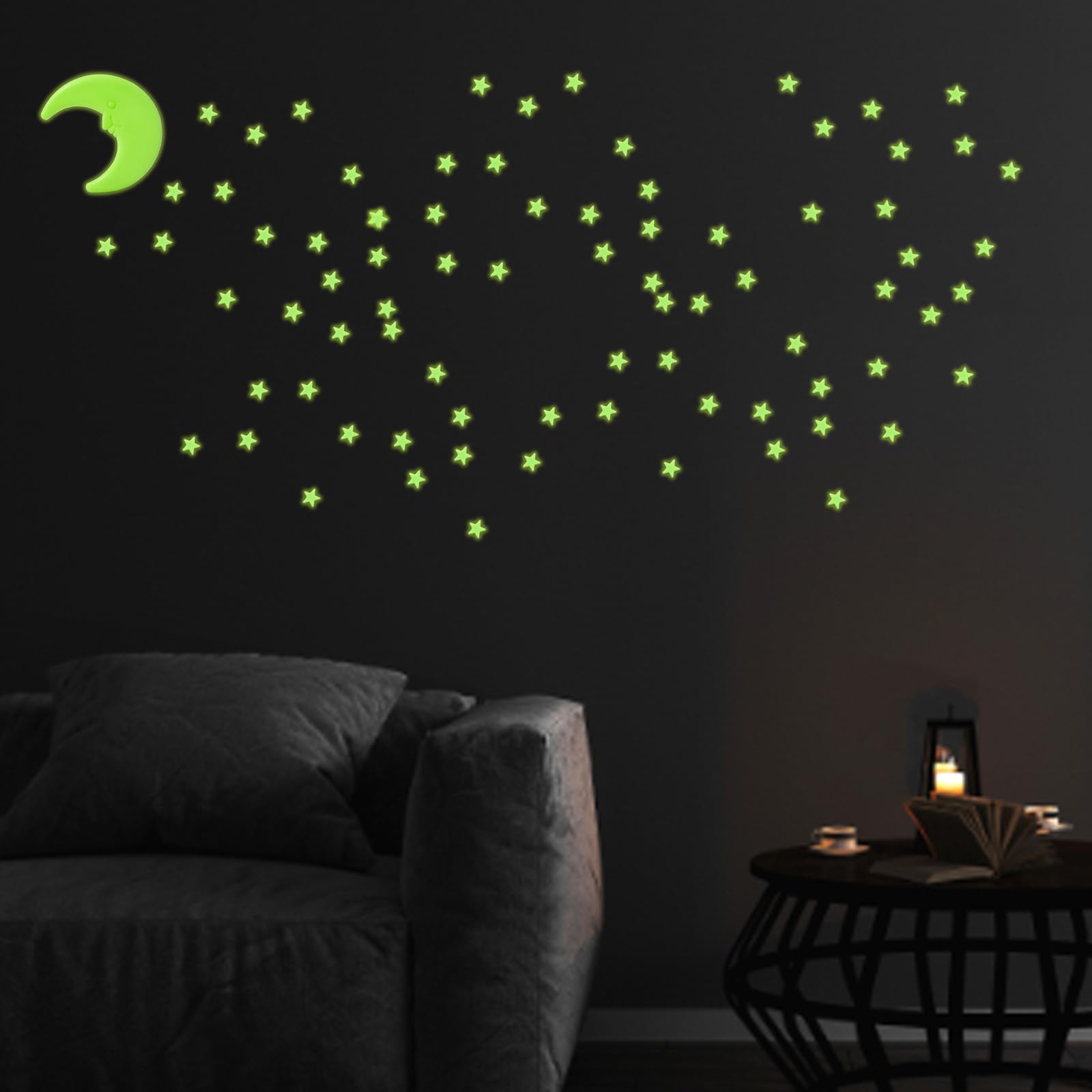 201PCS Glow in The Dark Stars and Moon Stickers, Removable Wall Decals for Kids Room Nursery, Party Decor - Image 4