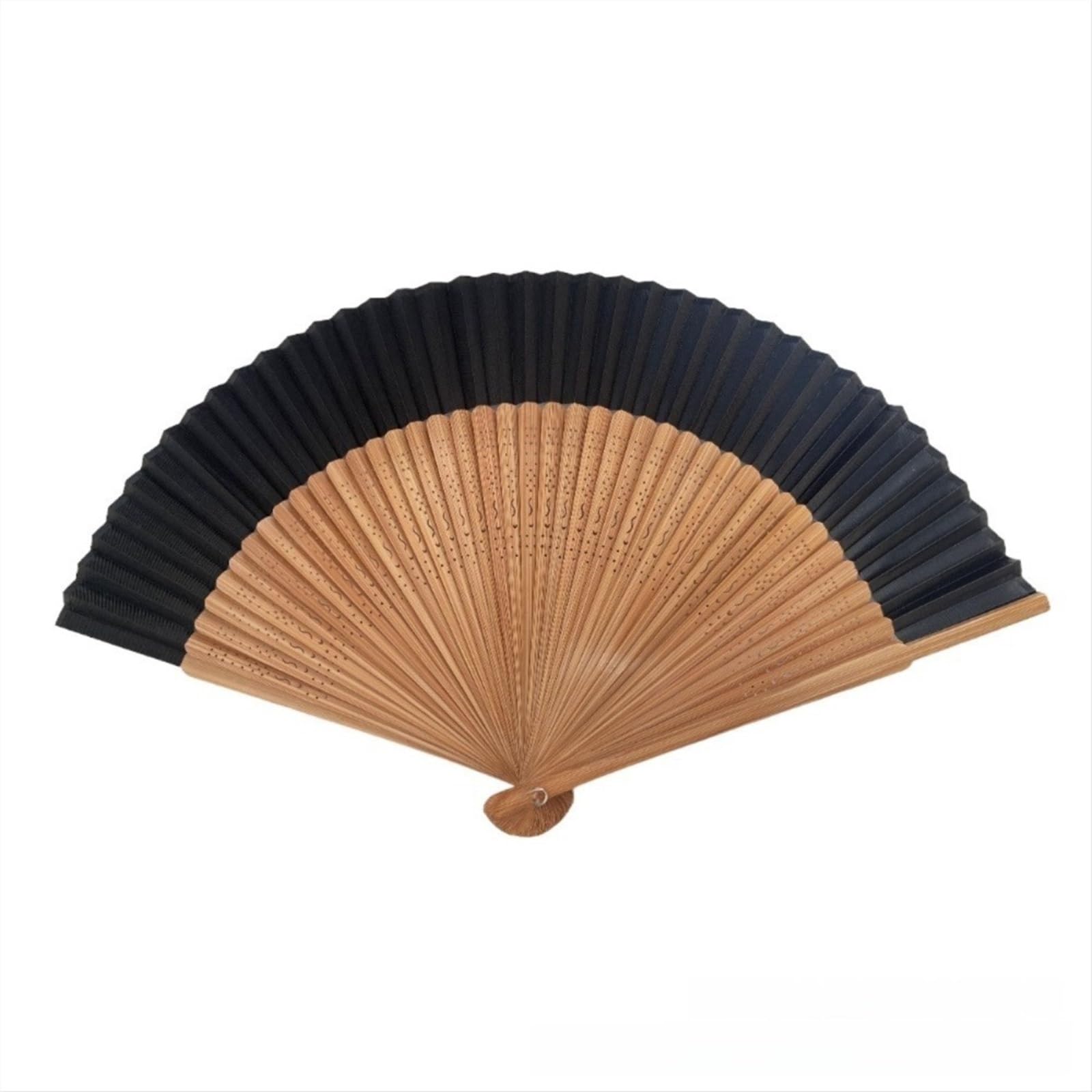 Zeahkri Folding Fans 6pcs Ancient Style Bamboo Folding Fan Portable Summer Dance Handheld for Cheongsam Dress for Wedding Performance Dancing(Black)
