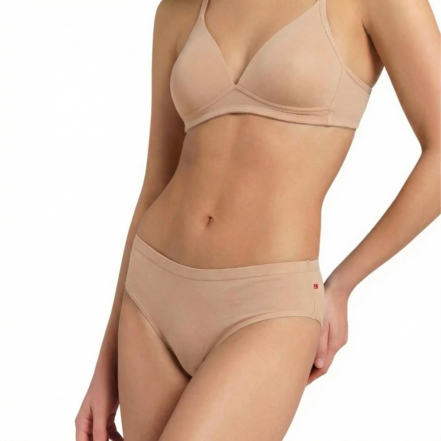Liabel JM20 Women's Cotton Briefs (Pack of 3 and 6) Elastic Comfort Nude or Black or White Anti-Irritation Cotton on the Skin