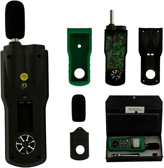 Mastech MS6300 Digital Multifunction Environment Meter Temperature Humidity Sound Air Flow Tester luminometer Anemometer equivalent to (MS6700 + MS6252B + MS6612)
