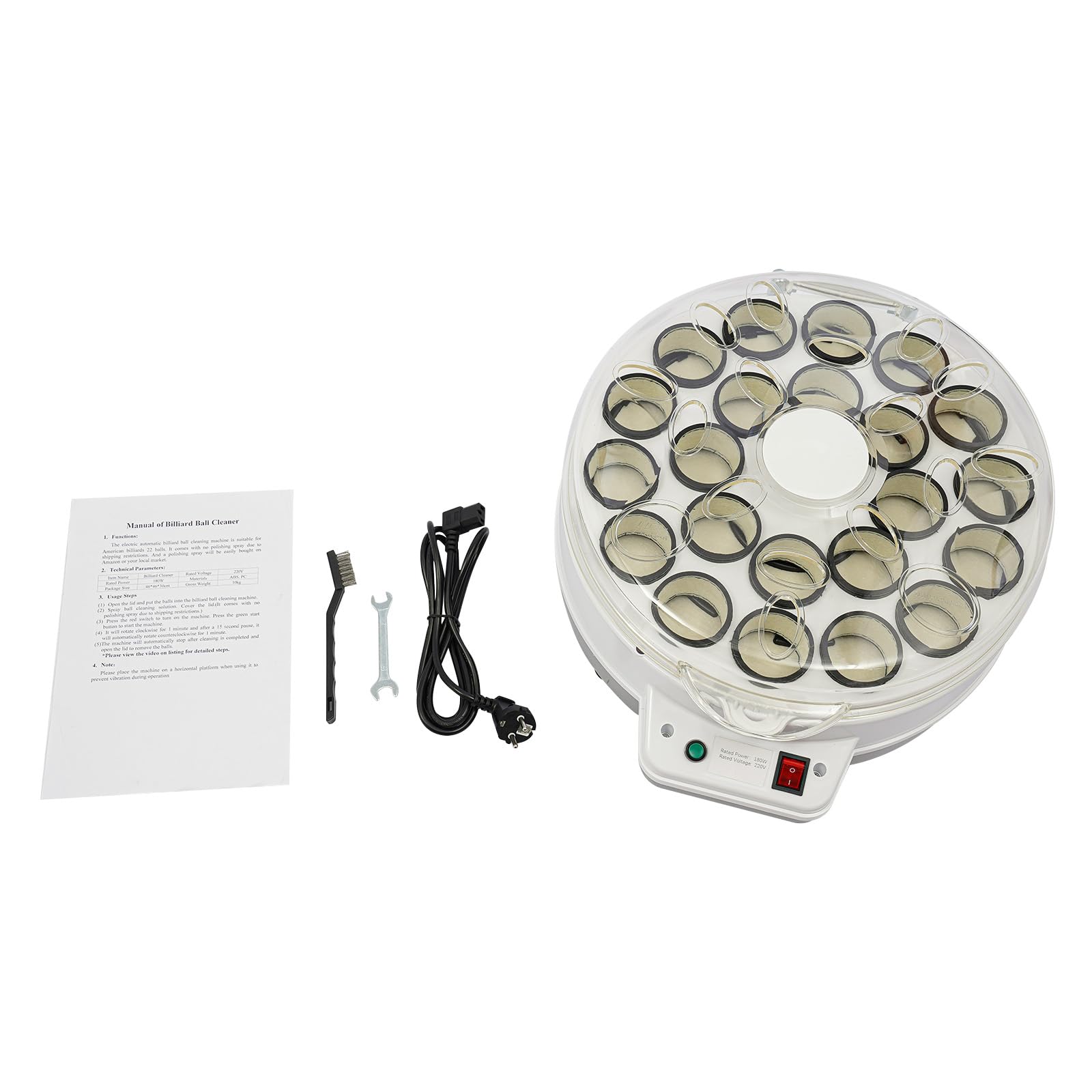 Pulitore e lucidatore automatico per palline da biliardo a 22 palline, 300 W, protezione da surriscaldamento e sicurezza di sicurezza, per casa, club e sale