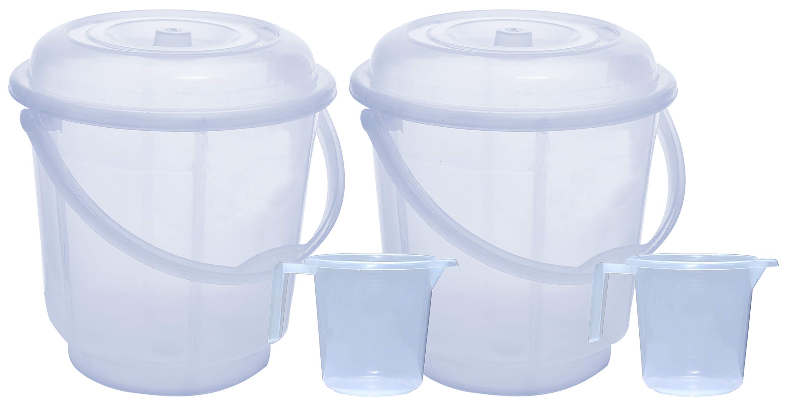 Kuber Industries 4 Pieces Unbreakable Virgin Plastic Bathroom Bucket with Lid with Mug Combo Transparent, (2 Pc 18 LTR Bucket with Lid & 2 Pc 1.2 LTR Mug)-KUBMART837 (B08BSKD623) Amazon Price History, Amazon Price Tracker