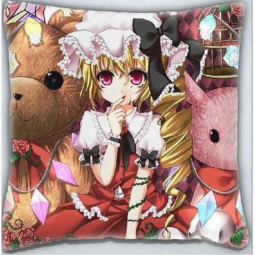 Decorative Japanese Anime Throw Pillow Covers Cushion Covers Pillowcase Touhou Project Flandre Scarlet, 16x16 Double-Sided Design