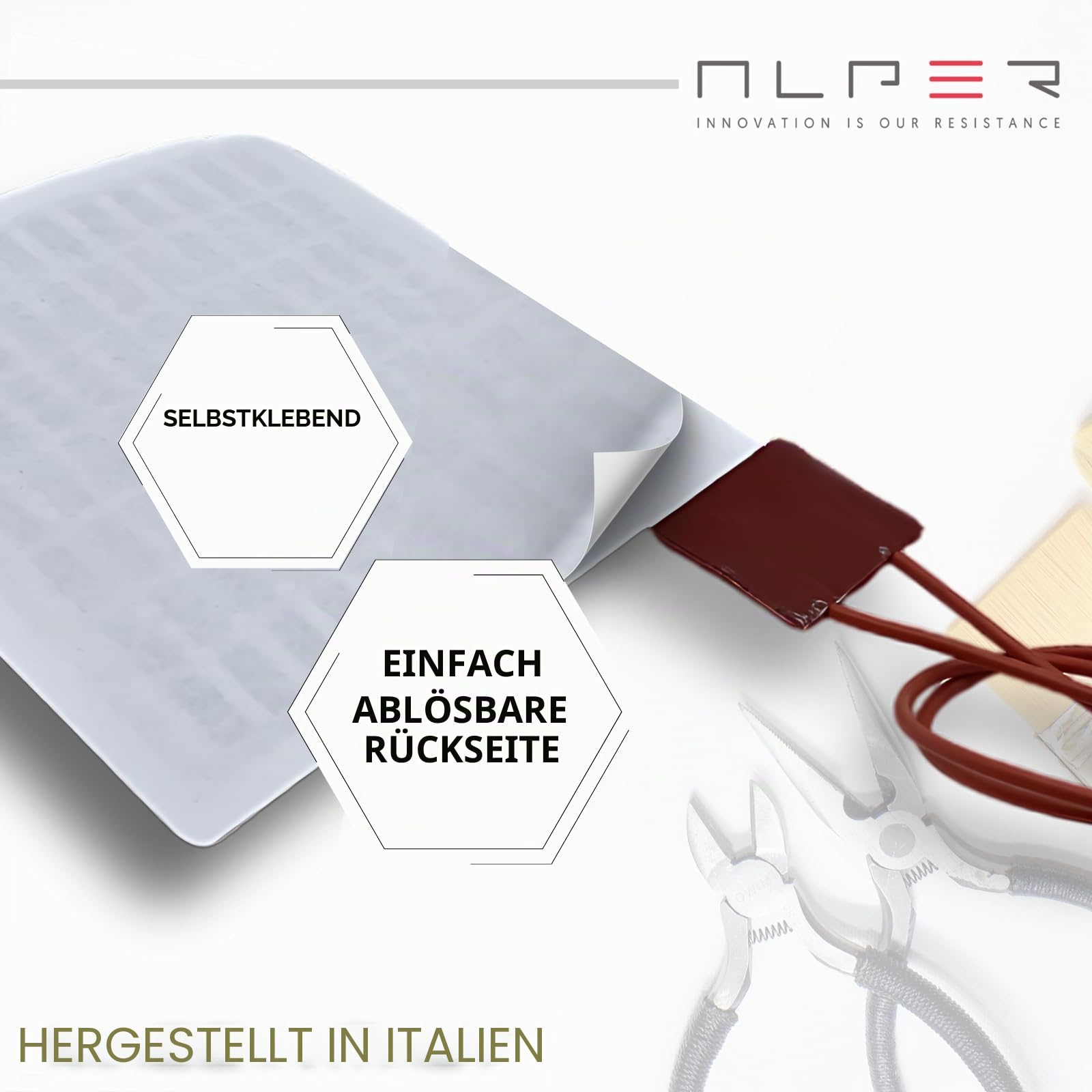 ALPER Heizfolie 12V 5W 10x10cm selbstklebend Heizelement