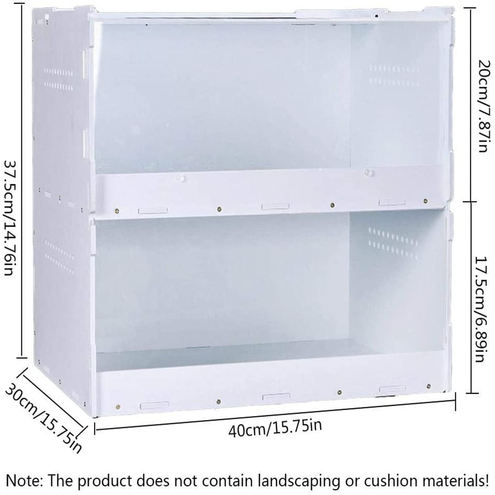 Caja de alimentación para Reptiles, casa de cría de Insectos de Doble Cubierta, contenedor Transparente de terrario acrílico para Tortugas Serpientes Lagarto Geckos (40 * 30 * 37,5 CM)