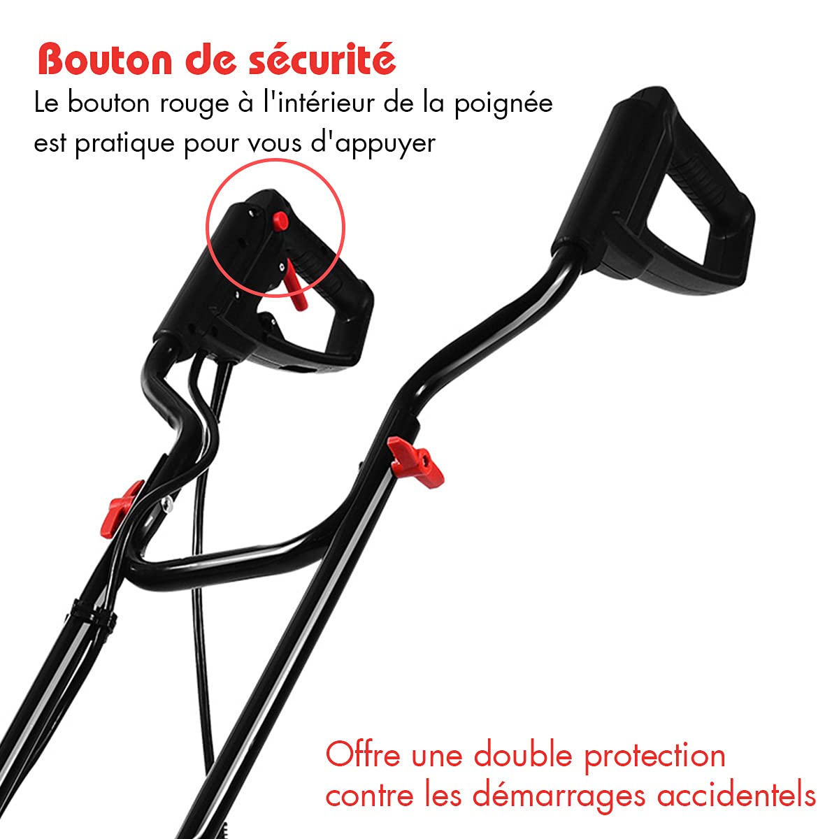 RELAX4LIFE Motobineuse Électrique 1500 W à 400 RPM, Motobineuse avec Profondeur Travail 22 CM, Largeur 43 CM et 6 Lames, Poignée Pliable et Bouton de Sécurité pour Jardin (1500W)
