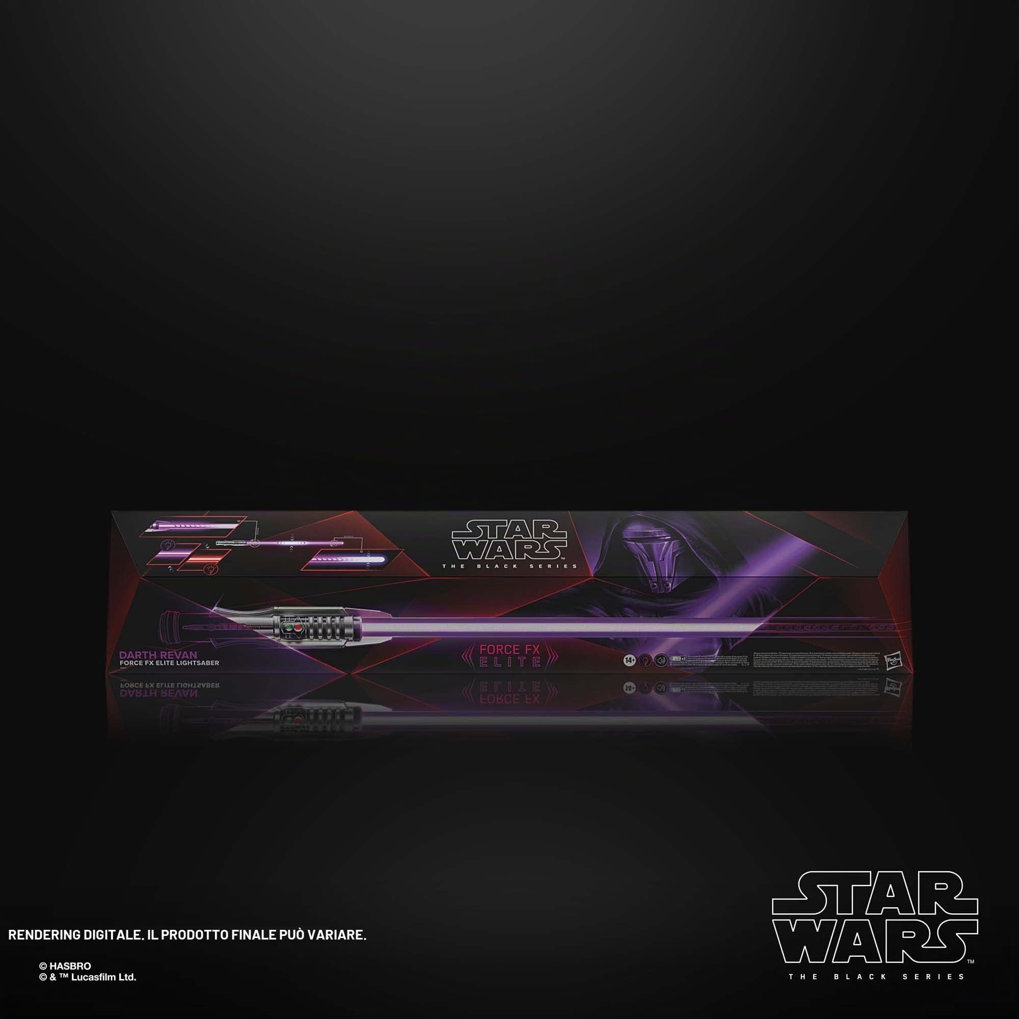Star Wars Hasbro The Black Series, Spada Laser Elettronica Force FX Elite di Darth Revan, con luci a LED di Nuova Generazione ed Effetti sonori