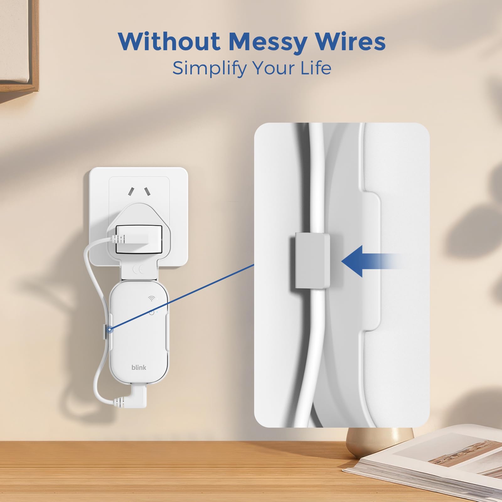 Outlet Wall Mount for Blink Sync Module Core, Space-Saving No-Drill Holder Bracket with Short USB Cable - Image 4