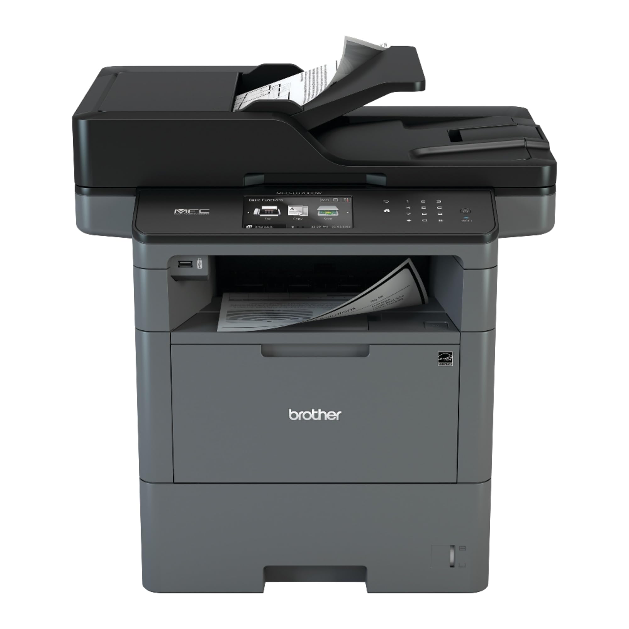 brother monochrome laser multifunction printer, mfc-l6700dw, advanced duplex, wireless networking capacity, 70-page adf capacity black,20.4" x 19.5" x 16.8"