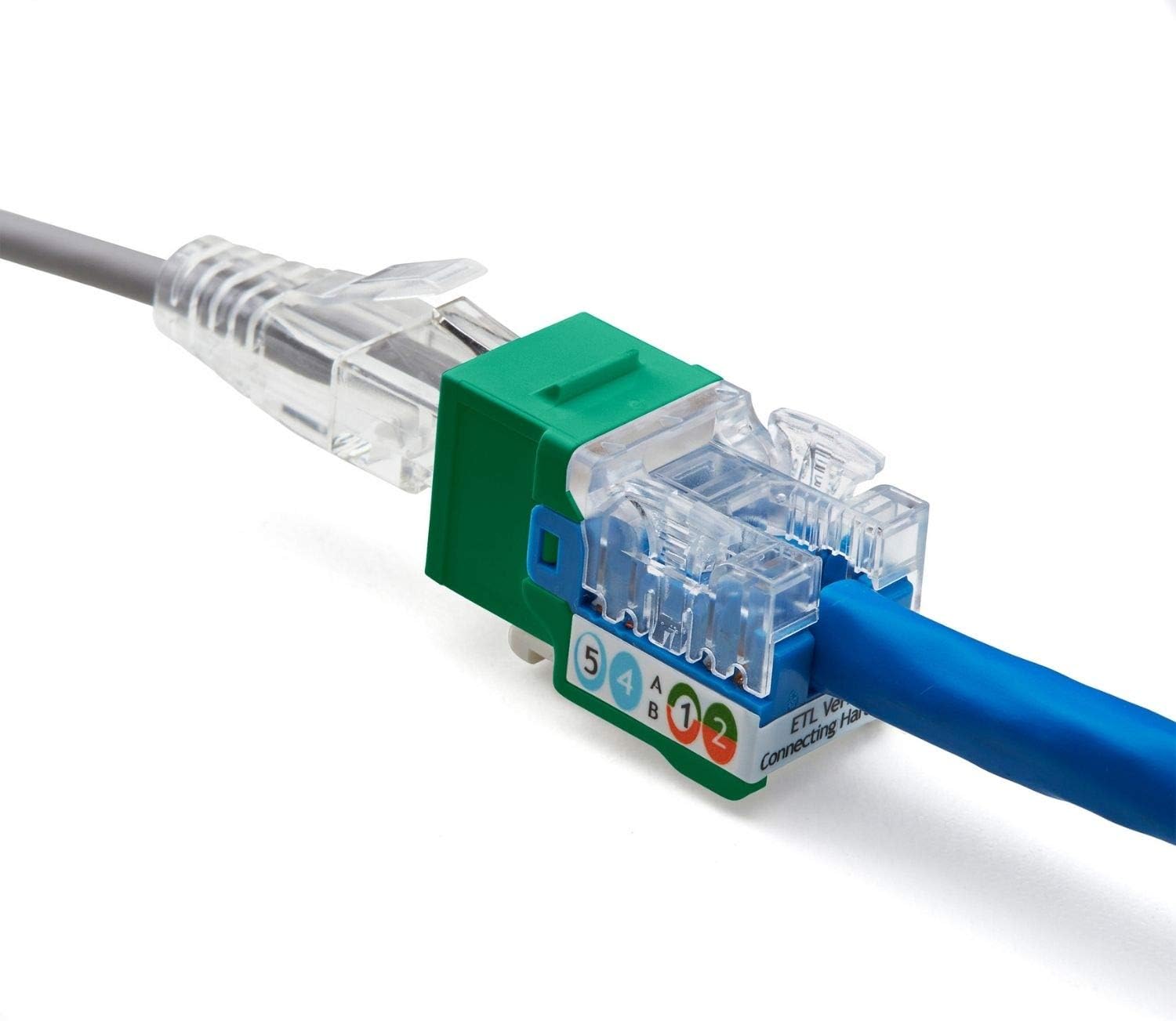 Flash Deals - 40% OFF trueCABLE Cat6 Keystone Jack, Unshielded (UTP), 90 Degree Punch-Down, UL Listed, ETL Verified, ANSI/TIA Certified, Modular RJ45 Female, Green, 48 Pack