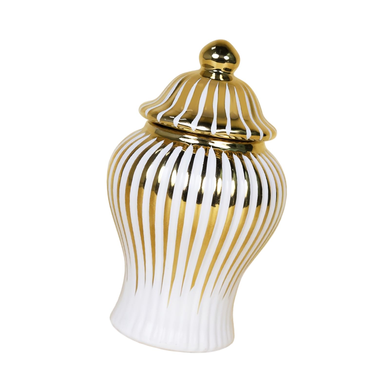 Modern Striped Ceramic Vases Porcelain Gingers Jar with Lid for Wedding Parties Centerpiece Ceramic Gingers Jar